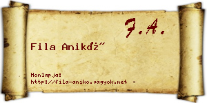 Fila Anikó névjegykártya
